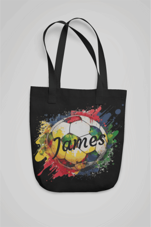 personalized color splash tote bag black