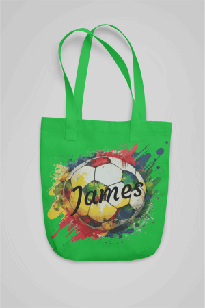 personalized color splash tote bag green