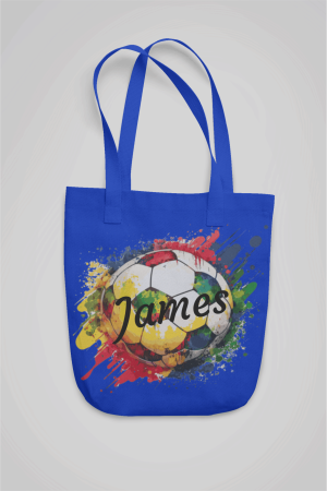 personalized color splash tote bag royal blue