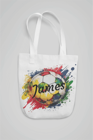 personalized color splash tote bag white