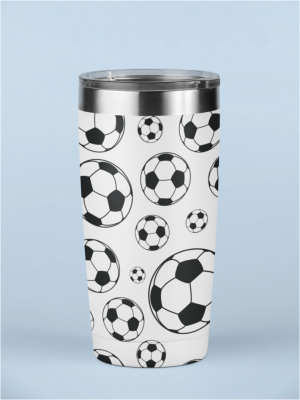 soccer pattern tall tumbler