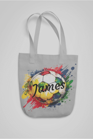 personalized color splash tote bag grey