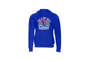 just a girl with goals hoody royal blue