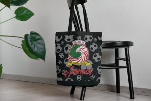 falcons club tote bag soccer pattern black