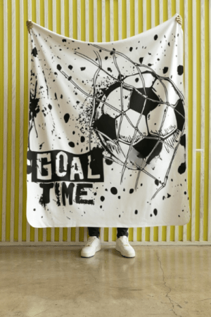 soccer fleece throw