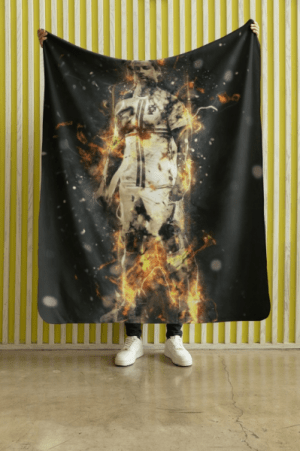 Ronaldo soccer fleece throw