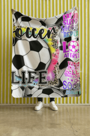 Soccer Fleece throw